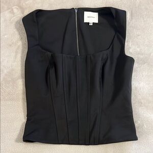 Reformation (Size M) Black Sleeveless Corset Top